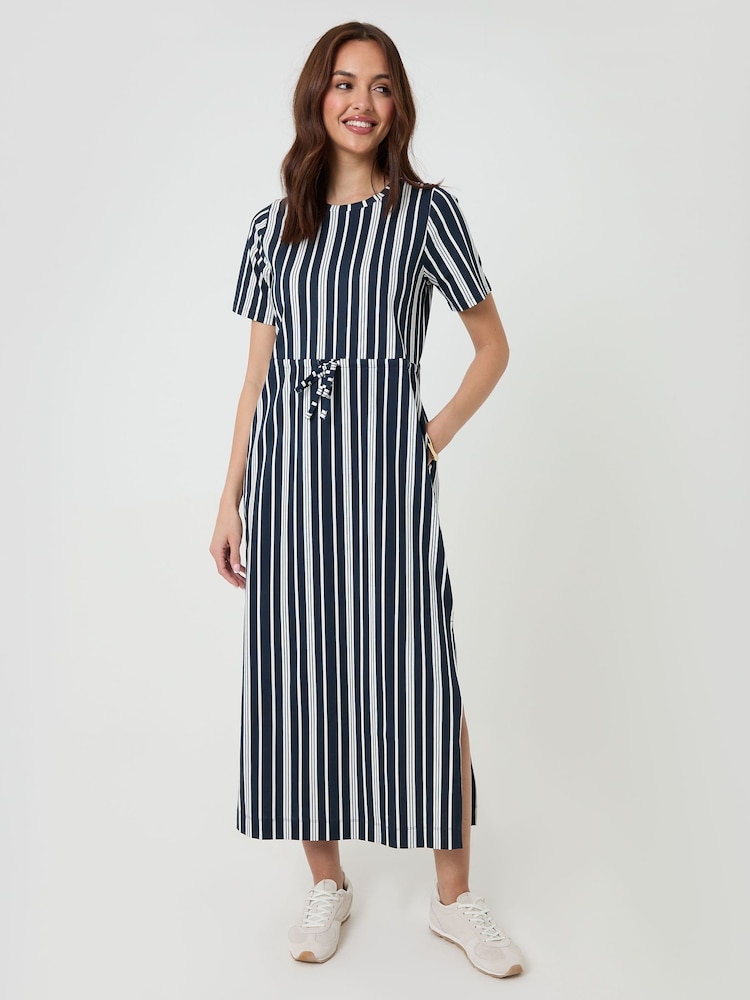 Threadbare Drawstring Waist Side Split Cotton Jersey Midi Dress - Bild 1 von 4
