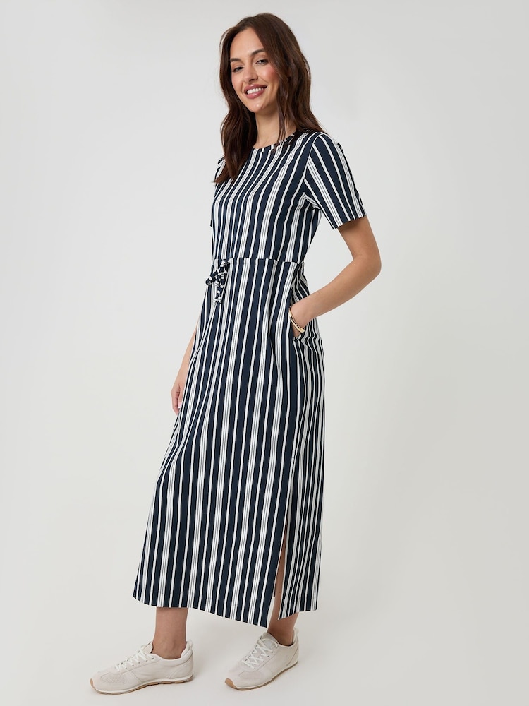 jersey split dress Buy Threadbare Navy Drawstring Waist Side Split 100% Cotton Jersey Midi  Dress from Next USA