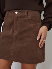 Threadbare Brown Mini Corduroy Skirt - Image 3 of 5