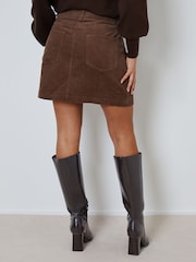 Threadbare Brown Mini Corduroy Skirt - Image 4 of 5