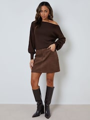 Threadbare Brown Mini Corduroy Skirt - Image 5 of 5