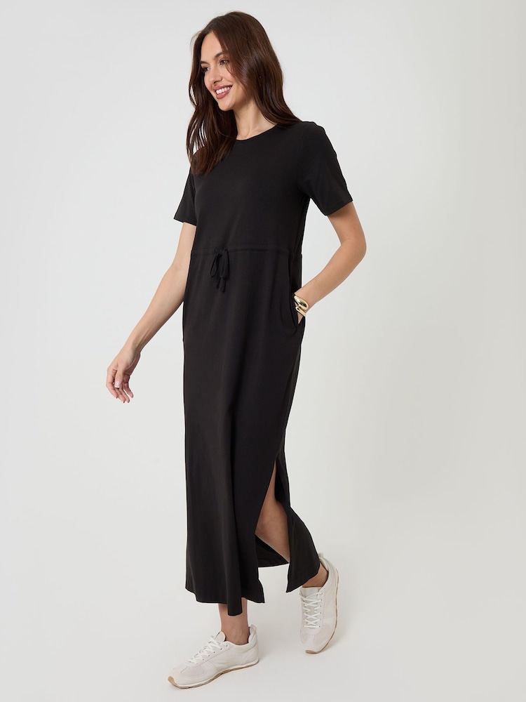 jersey drawstring dress Kenneth Cole Drawstring A-Line Midi Dress