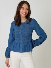 بلوزة دنيم تصميم مجمع من Threadbare - صورة 1 من 4