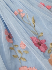 Monsoon Blue Embroidered Floral Tulle Disco Dress - Image 4 of 4