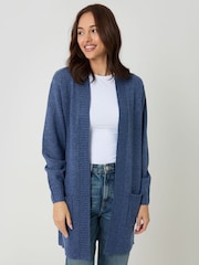 Threadbare Blue Longline Knitted Cardigan - Image 1 of 4
