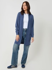 Threadbare Blue Longline Knitted Cardigan - Image 3 of 4