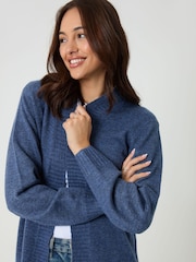 Threadbare Blue Longline Knitted Cardigan - Image 4 of 4