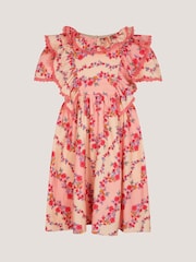 Monsoon Floral Lace Trim Frill Dress - Imaginea 1 din 3