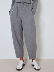 Threadbare Grey Barrel Leg Seam Detail Ribbed Wide Leg Joggers - Image 2 of 4