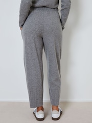 Threadbare Grey Barrel Leg Seam Detail Ribbed Wide Leg Joggers - Image 3 of 4