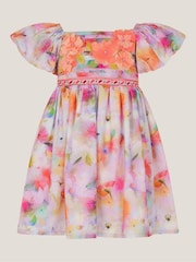 Roz - Monsoon Baby Floral Broderie Puff Sleeve Party Dress - Imaginea 1 din 3