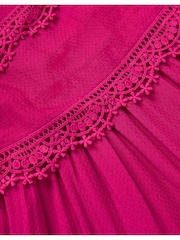 Monsoon Puff Sleeve Lace Tier Dress - Imaginea 4 din 4