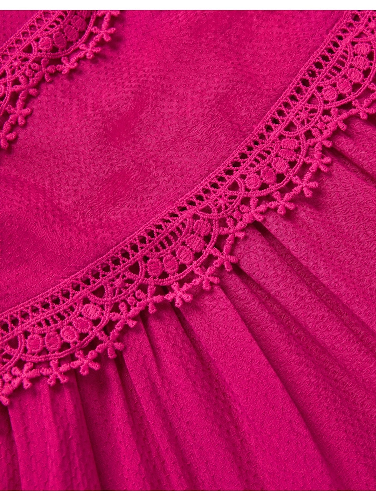 Monsoon Puff Sleeve Lace Tier Dress - Imaginea 4 din 4