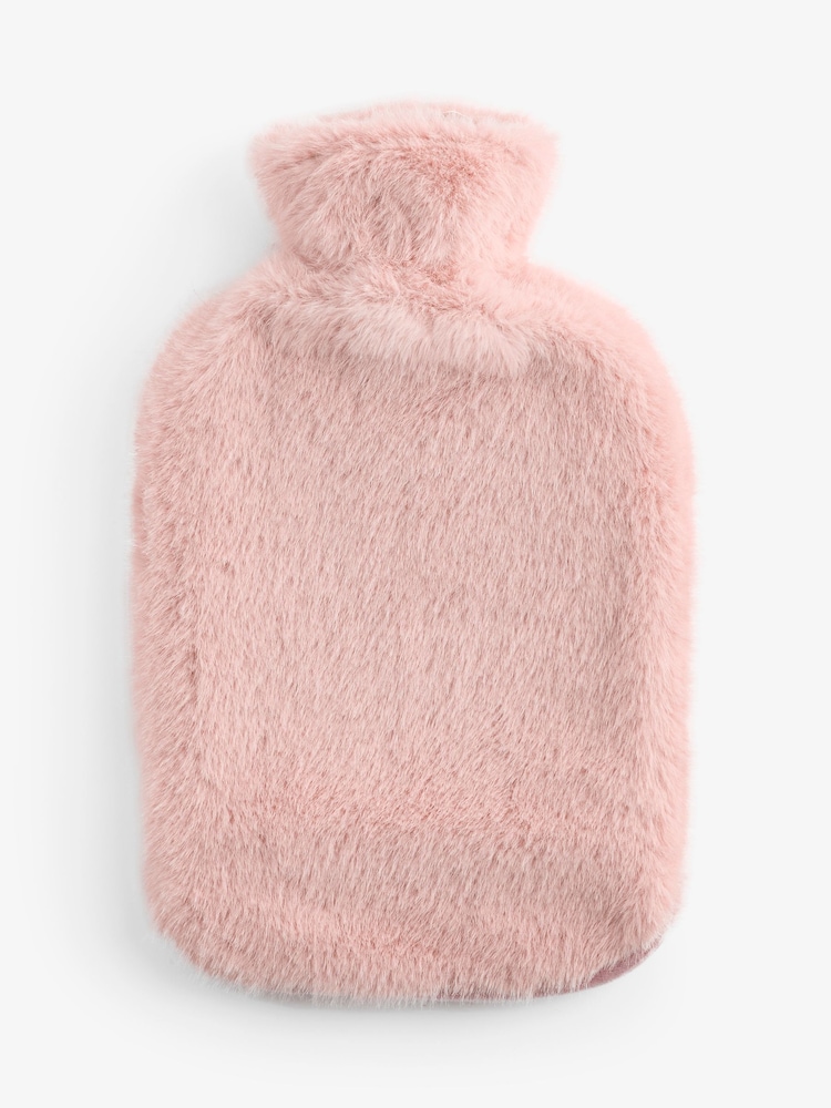 Pink Faux Fur Hot Water Bottle - Image 4 of 4 Pink Faux Fur Hot Water Bottle - Image 4 of 4
