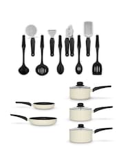 Swan Cream Townhouse Cookware and Tool Set 14 Piece - Image 1 of 1