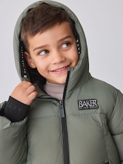 Baker by Ted Baker Green Shower Resistant Padded Coat - Image 1 of 12