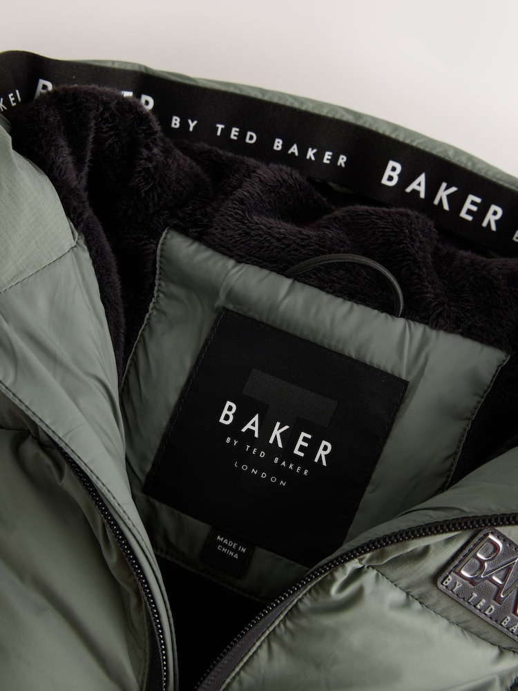 Baker by Ted Baker Green Shower Resistant Padded Coat - Image 12 of 12