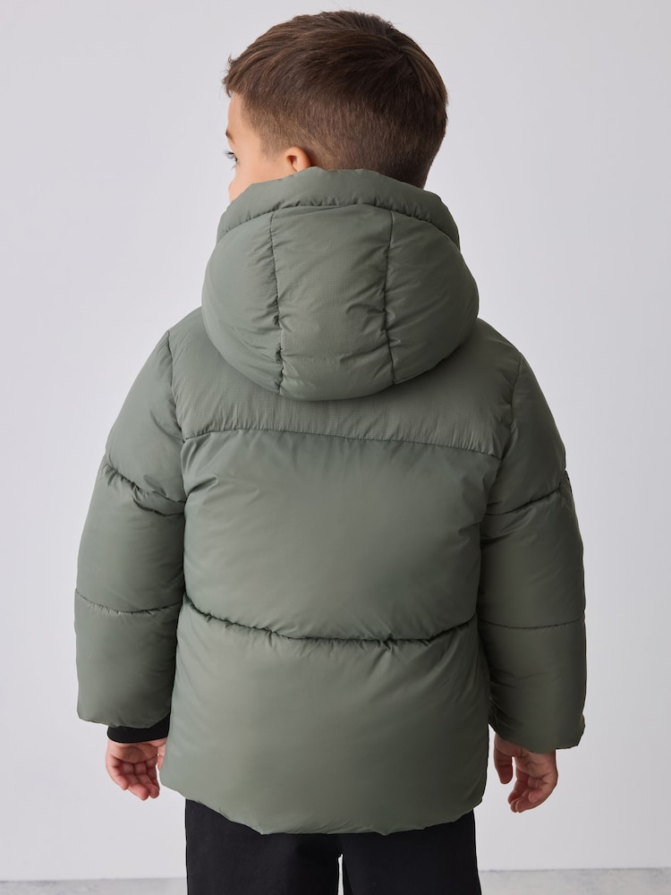 Baker by Ted Baker Green Shower Resistant Padded Coat - Image 2 of 12