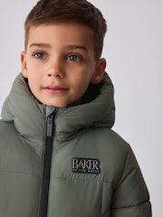 Baker by Ted Baker Green Shower Resistant Padded Coat - Image 4 of 12