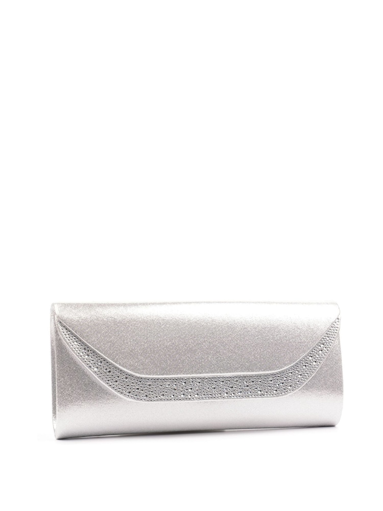 Plata - Lunar Nancy Clutch with Detachable Strap - Imagen 1 de 3