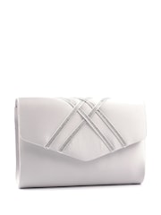 Plata - Lunar Priscilla Clutch with Detachable Strap - Imagen 1 de 3