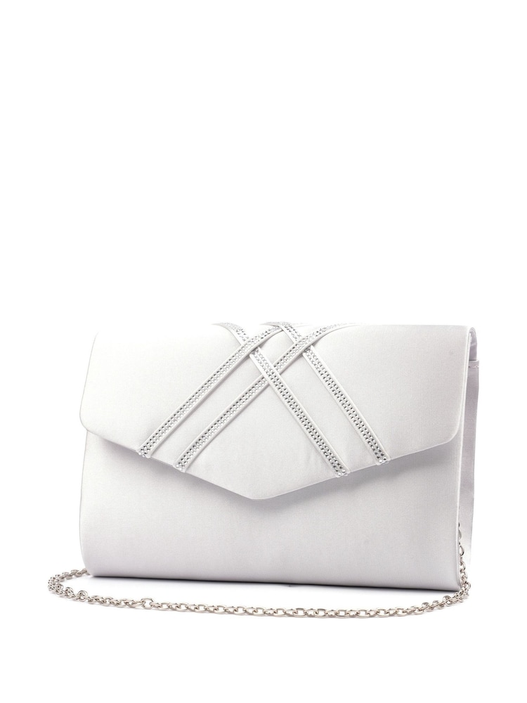 Plata - Lunar Priscilla Clutch with Detachable Strap - Imagen 2 de 3