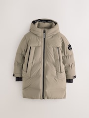 Daş - Baker by Ted Baker Shower Resistant Longline Padded Coat - 17şəkildən 8 şəkil