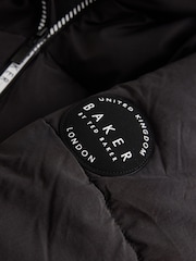 Qara İdman Fermuar - Baker by Ted Baker Shower Resistant Longline Padded Coat - 19şəkildən 18 şəkil