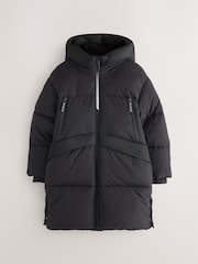 Qara İdman Fermuar - Baker by Ted Baker Shower Resistant Longline Padded Coat - 19şəkildən 8 şəkil