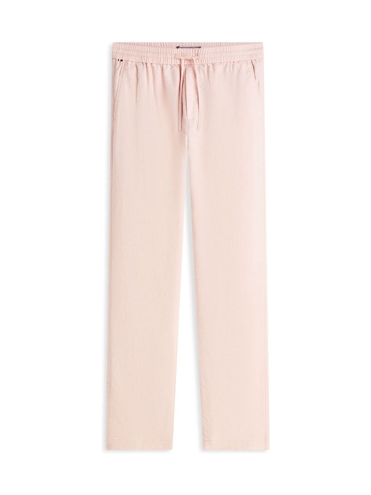 Tommy Hilfiger Pink Harlem Tapered Leg Linen Blend Chinos - Image 5 of 5 Tommy Hilfiger Pink Harlem Tapered Leg Linen Blend Chinos - Image 5 of 5