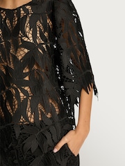 Munthe Black Bubble Floral Lace Sheer Top - Image 3 of 6