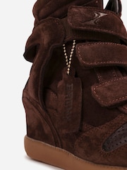 Bronx Brown Jaeyy Suede Velcro Wedge Boots - Image 6 of 6