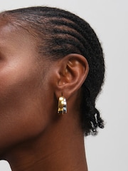 Jon Richard Metallic Waterproof Double Row Hoop Earrings - Image 3 of 3