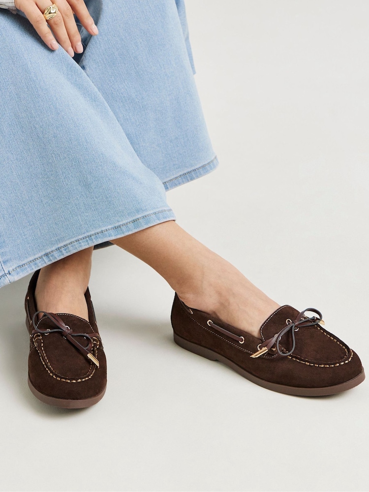 Simply Be Brown Extra Wide Fit Boat Shoes - Image 1 of 4 Simply Be Brown Extra Wide Fit Boat Shoes - Image 1 of 4