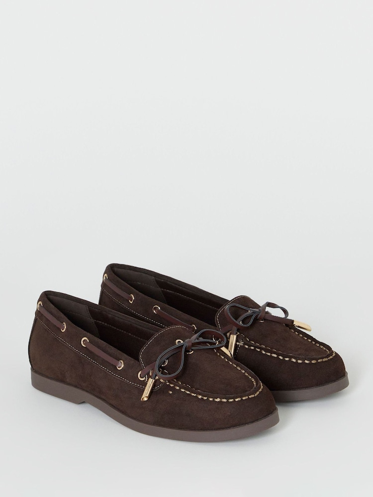 Simply Be Brown Extra Wide Fit Boat Shoes - Image 2 of 4 Simply Be Brown Extra Wide Fit Boat Shoes - Image 2 of 4