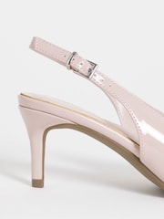 Simply Be Pink Extra Wide Fit Kitten Heel Sling Back Shoes - Image 4 of 4