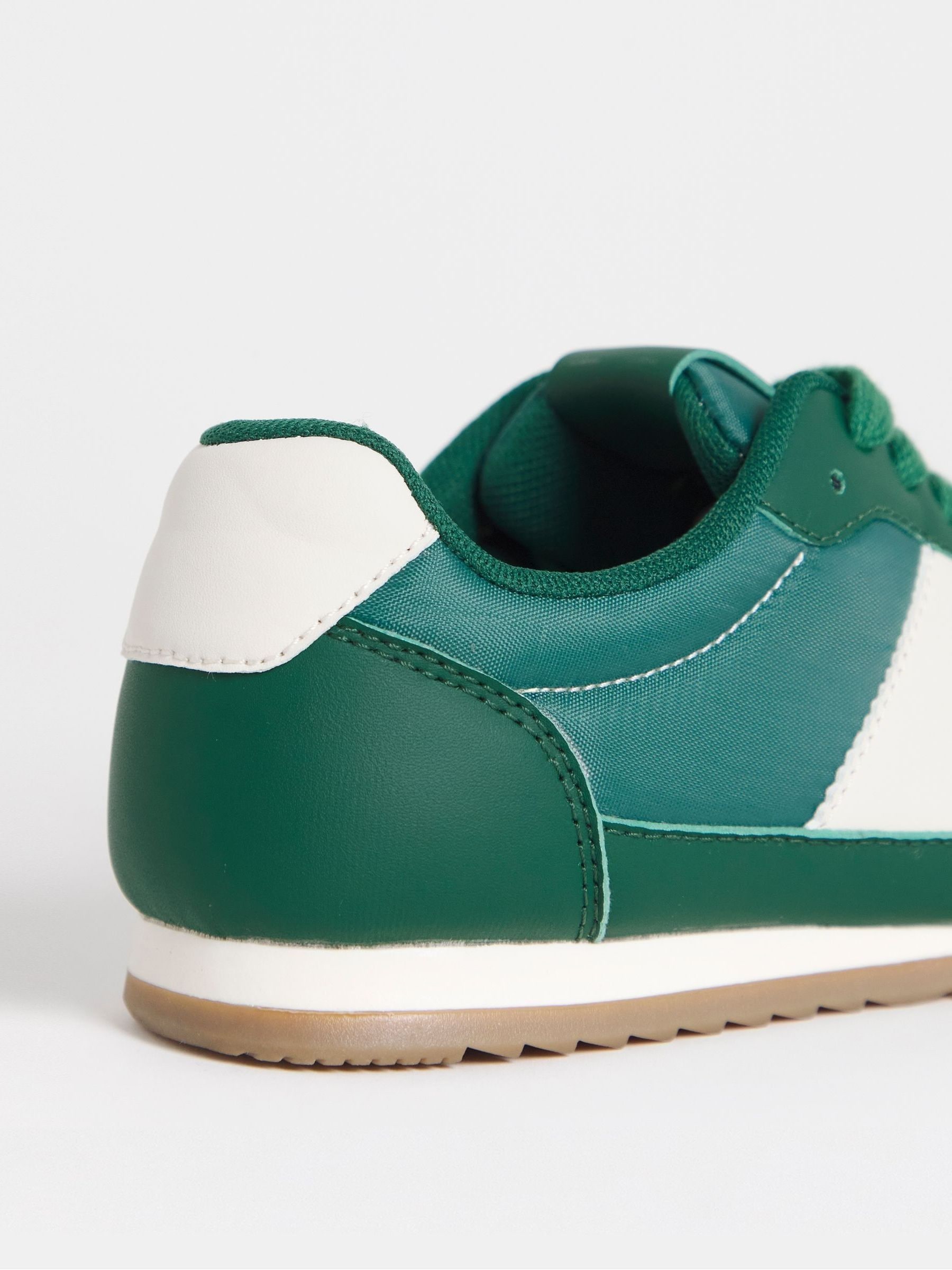 Buy Simply Be Green Extra Wide Fit Classic Retro Trainers from the
