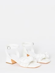 Simply Be White Side Bow Low Block Heels - Image 2 of 4