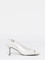 Simply Be Cream Wide Fit Peep Toe Heeled Sandals - Image 3 of 4
