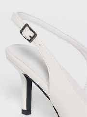 Simply Be Cream Wide Fit Peep Toe Heeled Sandals - Image 4 of 4