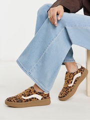 Simply Be Leopard Extra Wide Fit Chunky Retro Trainers - Image 1 of 4