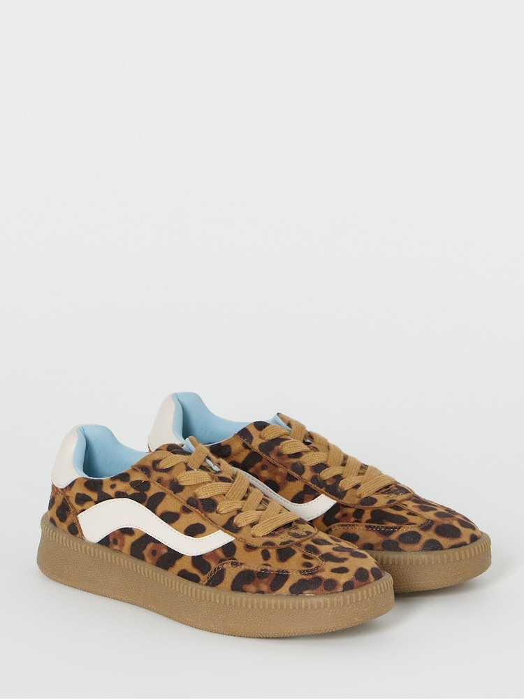 Simply Be Leopard Extra Wide Fit Chunky Retro Trainers - Image 2 of 4