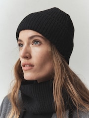 Black N.Premium Cashmere Beanie Hat - Image 1 of 3