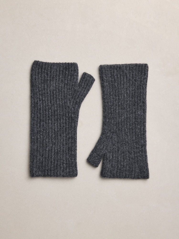 Charcoal Grey N.Premium Cashmere Handwarmer Gloves - Image 2 of 3