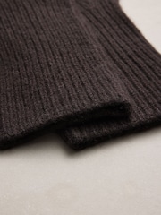 Chocolate Brown N.Premium Cashmere Handwarmer Gloves - Image 3 of 3