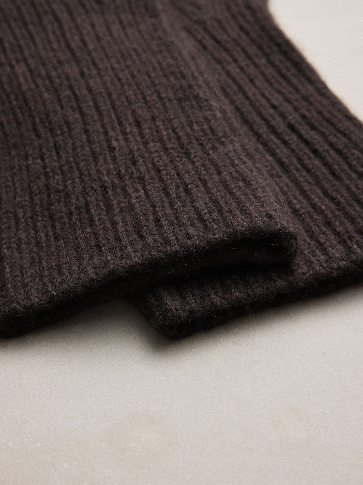 Chocolate Brown N.Premium Cashmere Handwarmer Gloves - Image 3 of 3