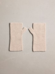 Oatmeal - N. Premium Cashmere Blend Handwarmer Gloves - 7এর মধ্যে 5 ছবি