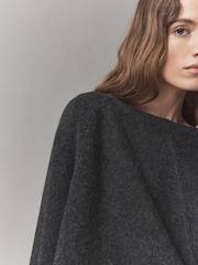 Charcoal Grey N.Premium Cashmere Cape Top - Image 5 of 9