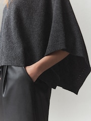 Charcoal Grey N.Premium Cashmere Cape Top - Image 6 of 9