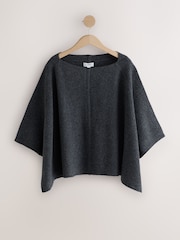 Charcoal Grey N.Premium Cashmere Cape Top - Image 7 of 9